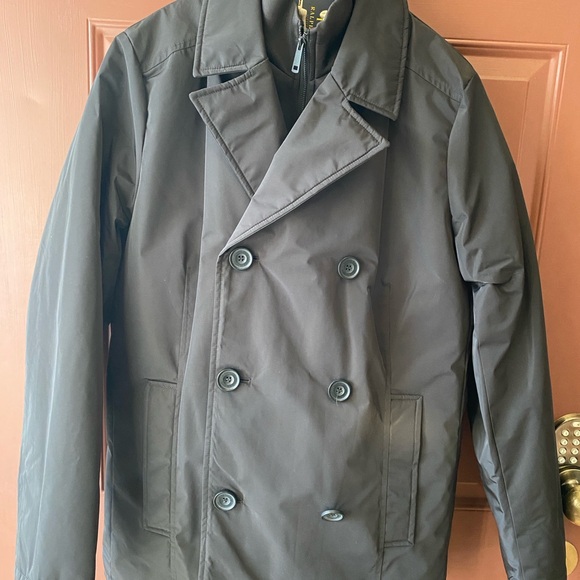 Kenneth Cole
Men's Double Breasted Peacoat with Removable Bib - Picture 7 of 9